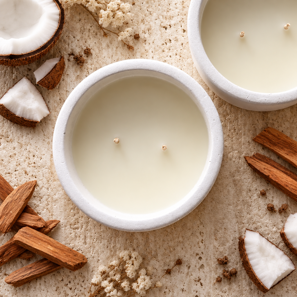 Coconut Beach: Coconut + Sandalwood + Tonka Candle For The Lovers of Woody Scents