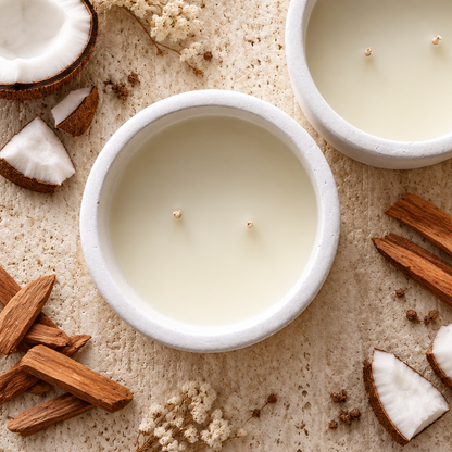 Coconut Beach: Coconut + Sandalwood + Tonka Candle For The Lovers of Woody Scents