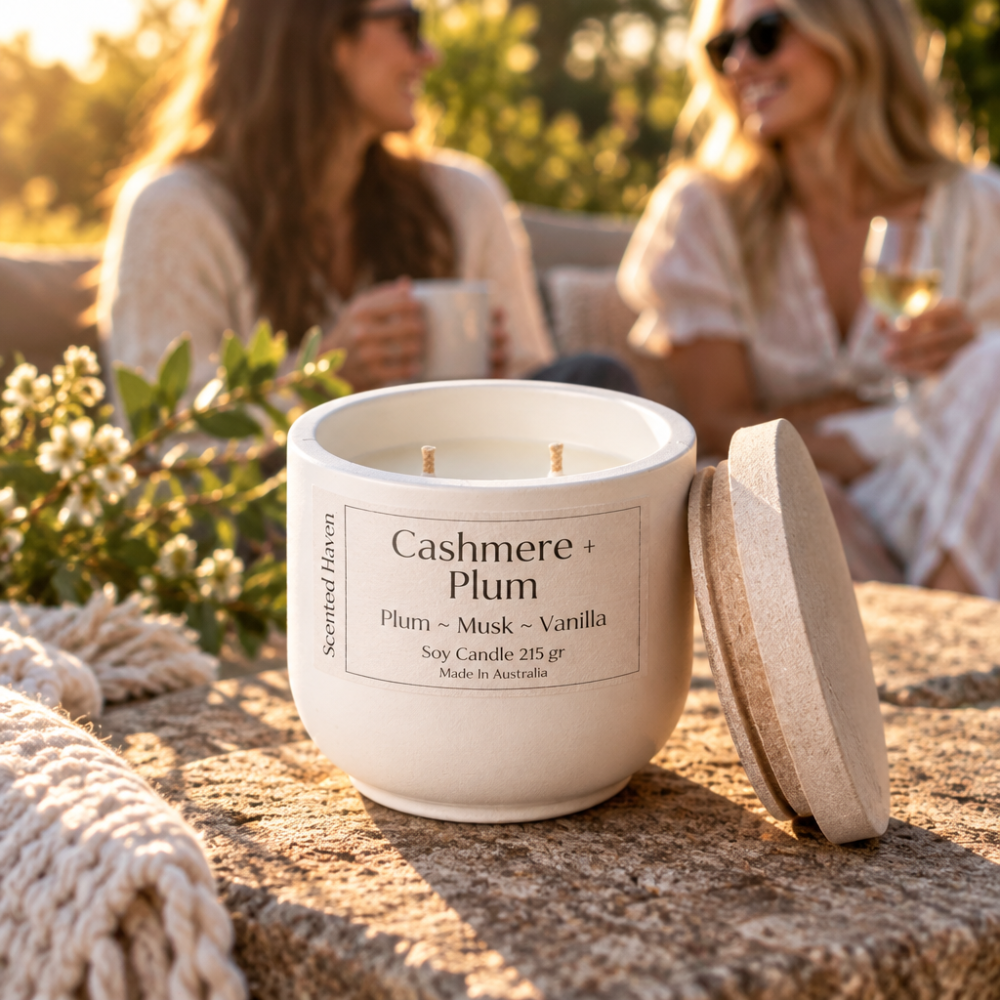 NEW!!! Cashmere & Plum: Plum + Musk + Vanilla  Candle For The Lovers of Fruity Scents