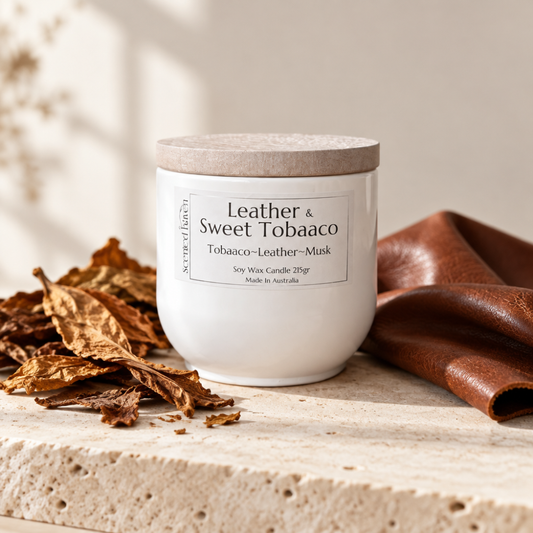A bold and sophisticated fragrance that combines the rich sweetness of tobacco with the smooth, rugged warmth of leather. Deep, warm, and effortlessly luxurious, this scent creates an inviting atmosphere with a timeless, masculine edge