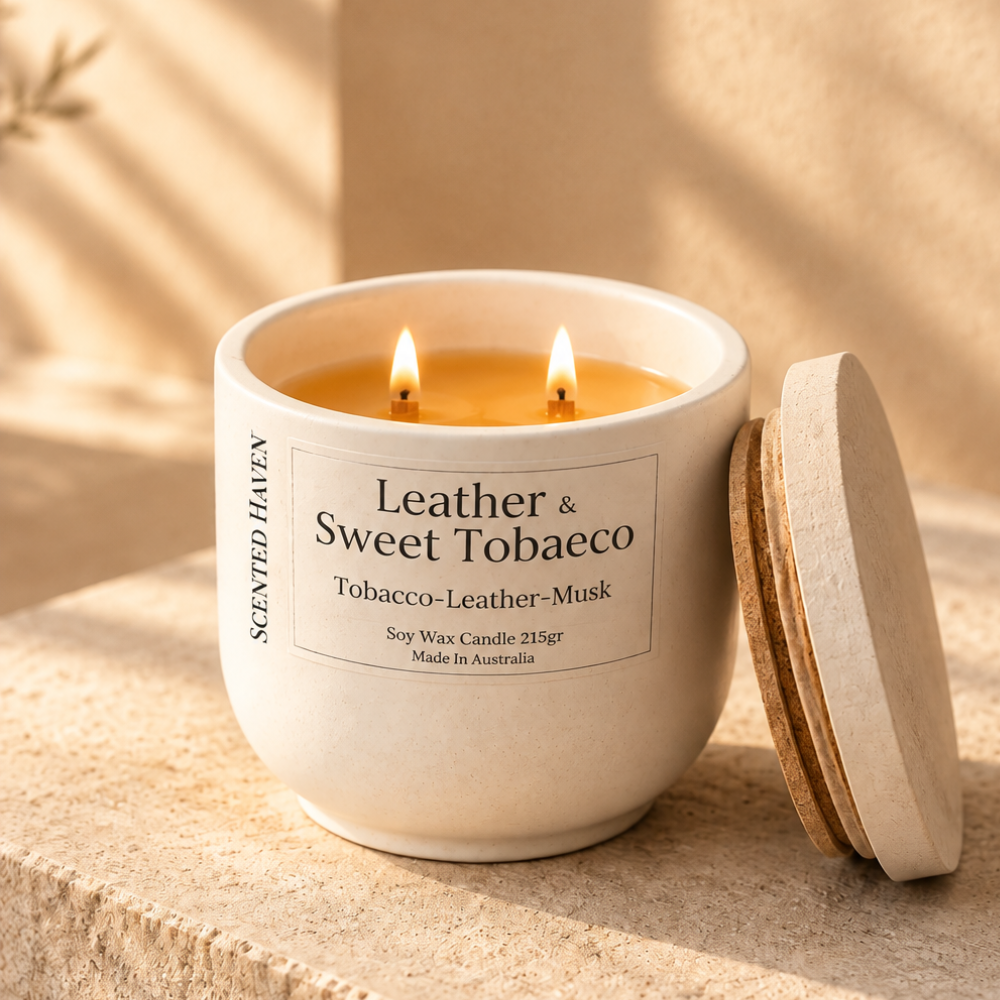 A bold and sophisticated fragrance that combines the rich sweetness of tobacco with the smooth, rugged warmth of leather. Deep, warm, and effortlessly luxurious, this scent creates an inviting atmosphere with a timeless, masculine edge