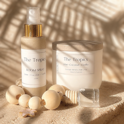 Gift Set 215g candle room spray and car diffuser or bath salts 
